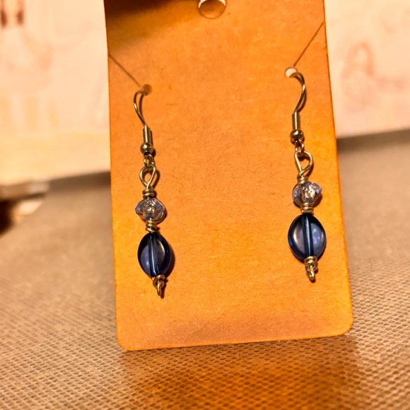 Handmade blue beaded earrings 💙 - Picture 1 of 1